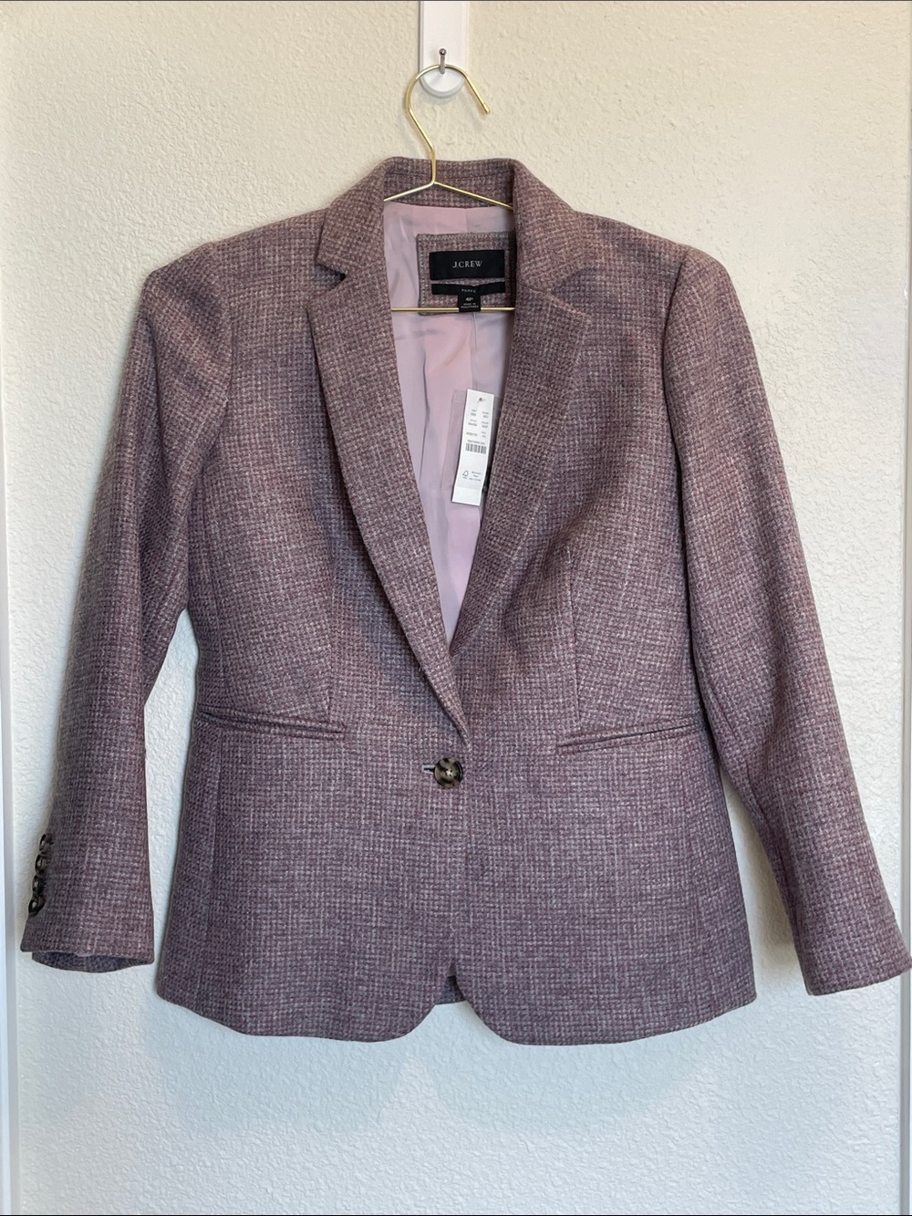 J.Crew Women's Parke English Wool Blazer in Lilac NWT 4P - Picture 4 of 11